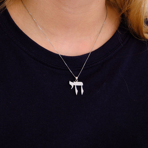 Pendentif Pendentif HAI - LA VIE or blanc diamants 58 Facettes