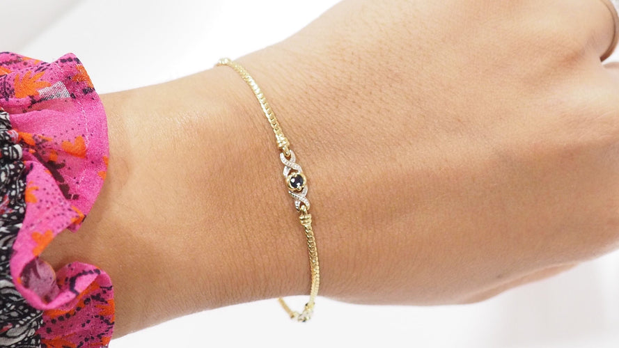 Bracelet 18.5cm Bracelet en Or Jaune & Saphirs 58 Facettes 32141