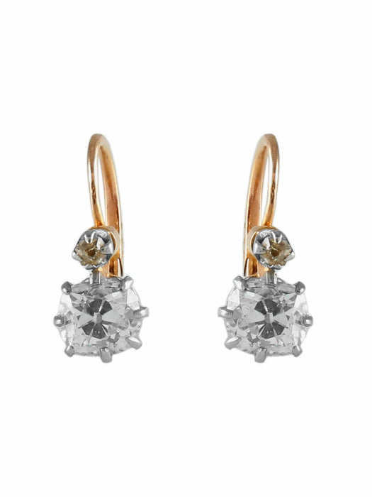 Boucles d'oreilles BOUCLES D'OREILLES "DORMEUSES" OR & DIAMANTS 58 Facettes BO/220006