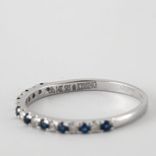 Bague Bague Alliance diamants et saphirs 58 Facettes