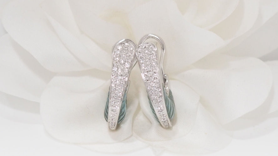 Boucles d'oreilles Boucles d'oreilles aigues marines et diamants 58 Facettes 32153