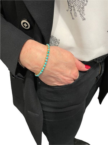 Bracelet BRACELET ANCIEN LIGNE TURQUOISES 58 Facettes 046391