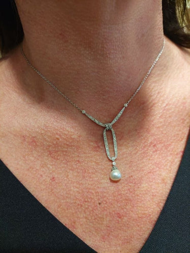 Collier COLLIER ART-DÉCO PERLE ET DIAMANTS 58 Facettes 068001