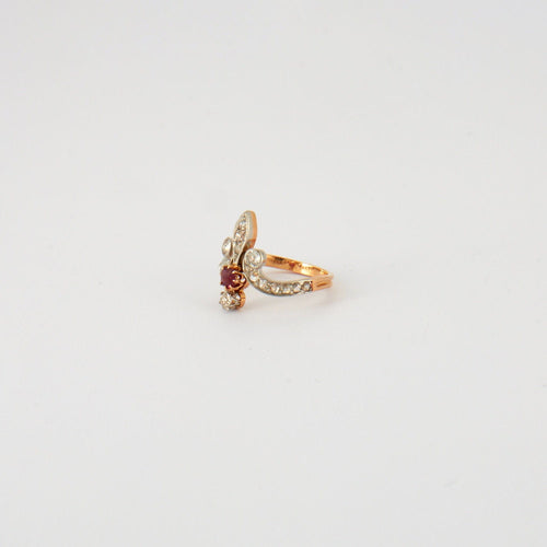 Bague 50 Bague Fleur de lys Rubis Diamants 58 Facettes EL2-05