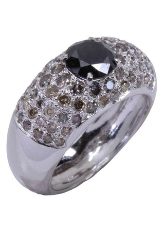 Bague 53 BAGUE MODERNE DIAMANT NOIR 58 Facettes 073501