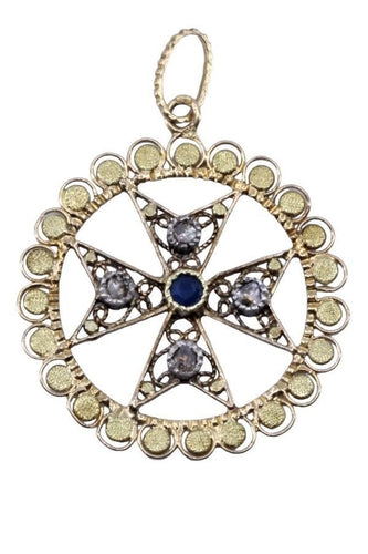 Pendentif PENDENTIF ART-DÉCO SAPHIR ET DIAMANTS 58 Facettes 070111