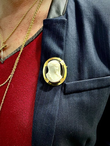 Broche BROCHE CAMÉE ONYX ANCIEN 58 Facettes 045721