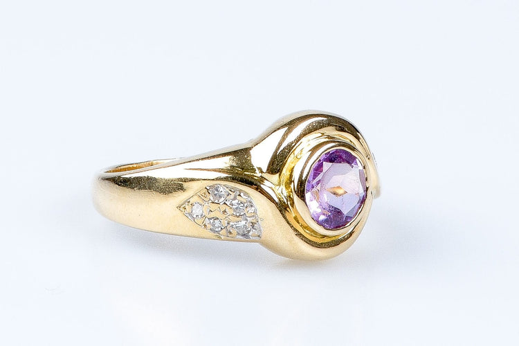 Bague Bague améthyste diamant en or jaune 58 Facettes VNLP16-306-11