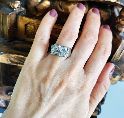 Bague 55 Bague Art Déco Platine Et Diamants 58 Facettes 551