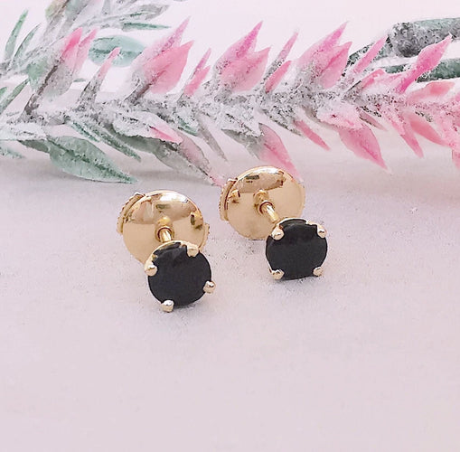 Boucles d'oreilles Boucles d'oreilles puces clous Saphirs Alpa Or 18 K 58 Facettes AA 1474