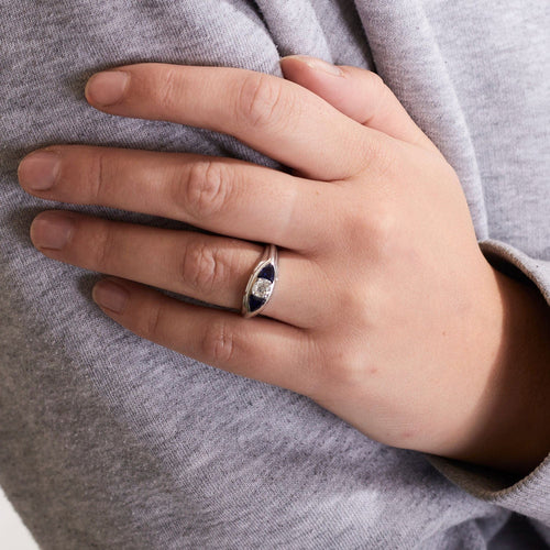 Bague 55 BAGUE DIAMANT SAPHIRS OR 58 Facettes