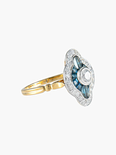 Bague 52 Bague Saphirs et Diamants 58 Facettes