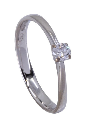 Bague 57 Solitaire or blanc diamant 58 Facettes 079951