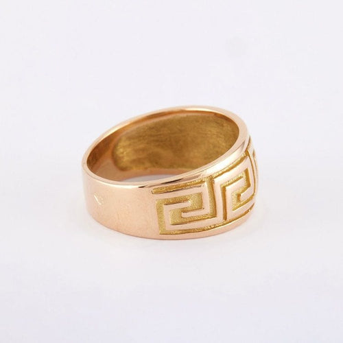 Bague 54 Bague Jonc Or Frise Grecque 58 Facettes