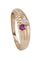 Bague 49 BAGUE JONC GODRONNÉE RUBIS ET DIAMANT 58 Facettes 061671