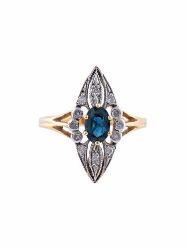 Bague 54 Bague Marquise Saphir Diamants 58 Facettes
