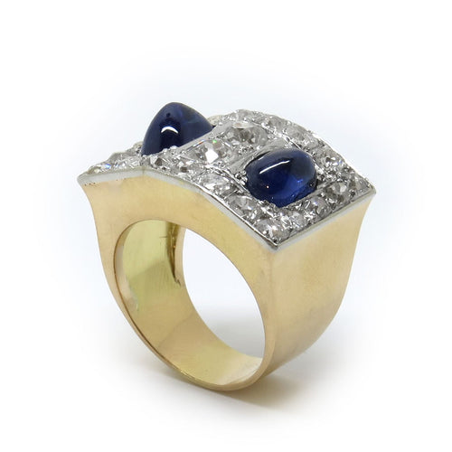 Bague 57 Bague Tank Saphirs Diamants 58 Facettes