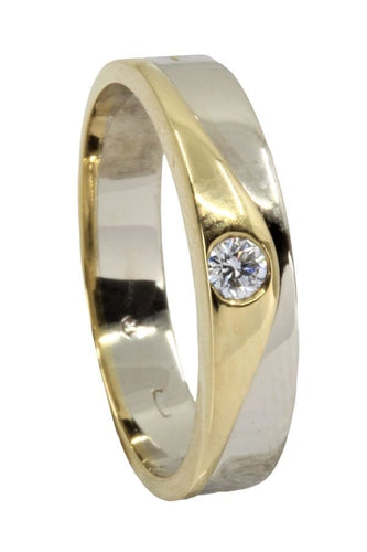 Bague BAGUE JONC 2 ORS DIAMANT 58 Facettes 053911