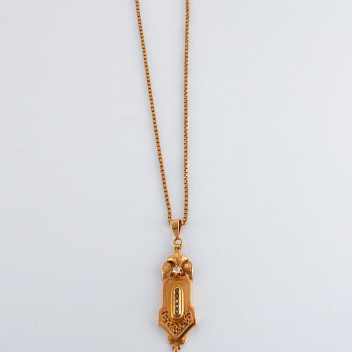 Collier Pendentif et chaîne or rose Diamant Perles 58 Facettes P7L12