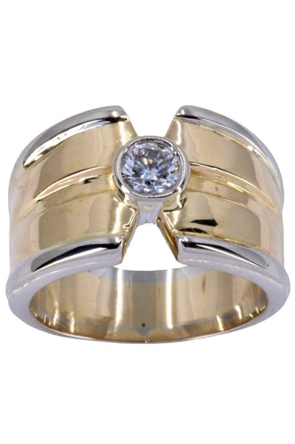 Bague 54 SOLITAIRE MODERNE DIAMANT 2 ORS 58 Facettes 067581