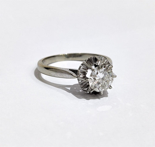 Bague 52 Bague solitaire diamant or blanc 58 Facettes 1-761/3