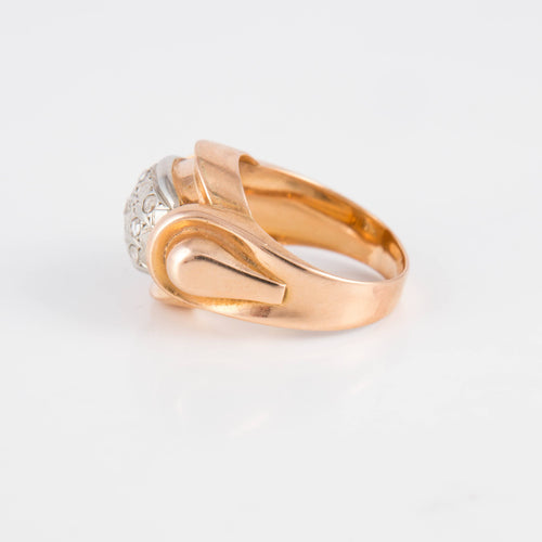 Bague 51 Bague Tank or jaune & platine 58 Facettes