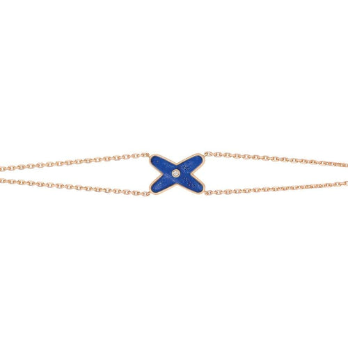 Bracelet CHAUMET - Bracelet Liens Or rose Diamant Lapis-Lazuli 58 Facettes 082934