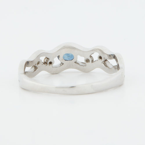 Bague 59 Bague Or blanc Saphir Diamants 58 Facettes REF 10079/19