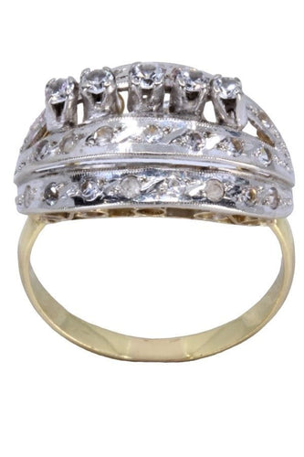 BAGUE ART-NOUVEAU PIERRES DU RHIN 58 Facettes 061961