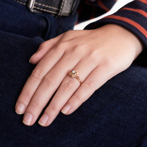 Bague 51 Bague diamant solitaire sur or rose 58 Facettes