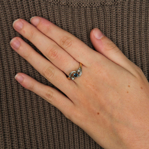 Bague Bague saphir diamant or platine 58 Facettes