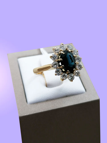 Bague Bague Marguerite saphir et diamants 58 Facettes