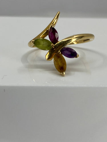 Bague 51 Bague papillon en or jaune & pierres fines 58 Facettes