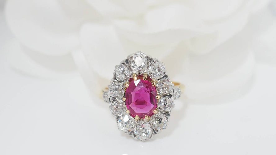 Bague 52.5 Bague Pompadour rubis naturel et diamants 58 Facettes 31889
