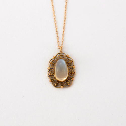 Pendentif Pendentif Pierre de lune et sa chaine 58 Facettes