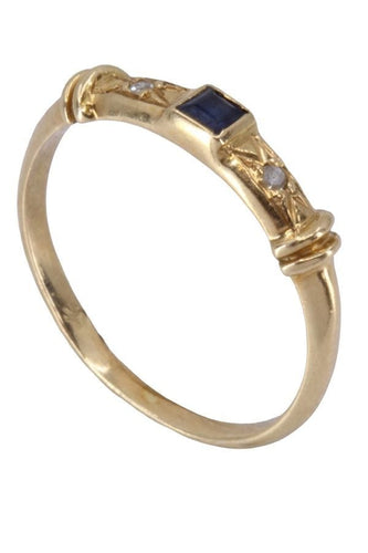 Bague 53 Bague moderne saphir et diamants 58 Facettes 079301