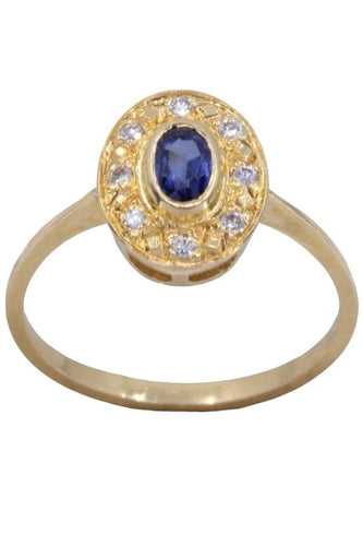 Bague 54 Bague marguerite saphir et diamants 58 Facettes 079361