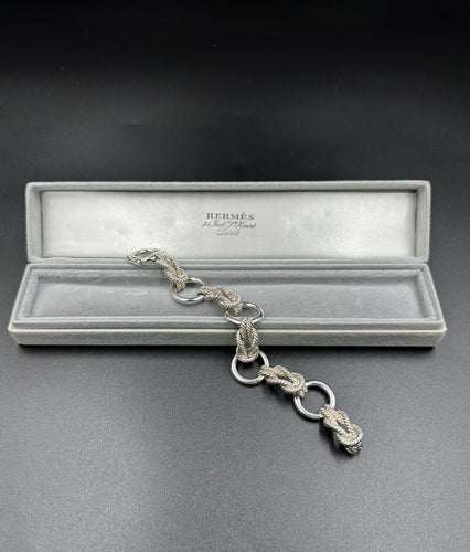 Bracelet HERMÈS. Bracelet vintage argent 800 58 Facettes