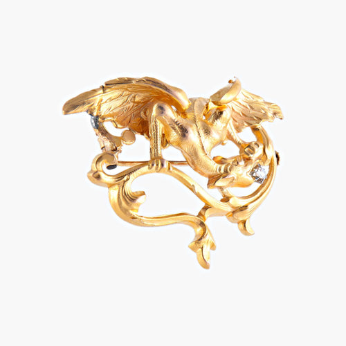 Broche Broche-Pendentif Chimère Art Nouveau 58 Facettes 448
