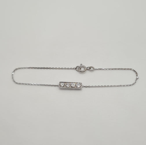 Bracelet Bracelet or blanc 18 carats serti de diamants 58 Facettes