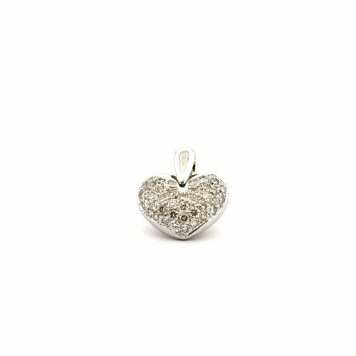Pendentif Pendentif coeur en or blanc 18 carats et diamants 58 Facettes