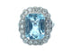 Bague Bague Belle Époque platine, aigue-marine et diamants 58 Facettes