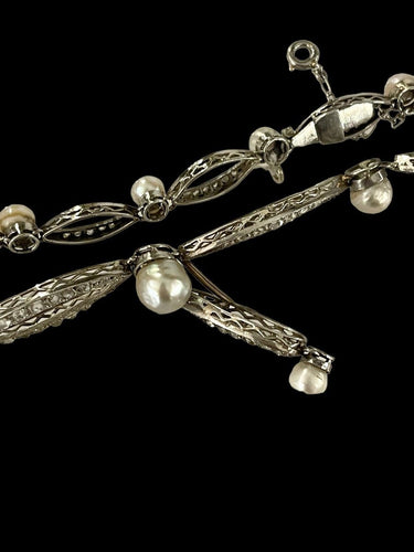 Collier Collier En Platine Et Perles Fines 58 Facettes 1026436