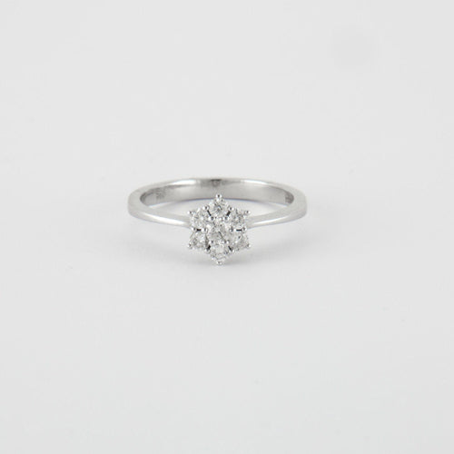 Bague 54 Bague Or blanc Diamants 58 Facettes