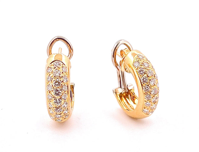 Boucles d'oreilles Créoles en Or jaune & diamants 58 Facettes