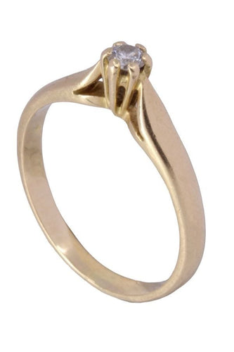 Bague 52 Solitaire or blanc, diamant 0.10 carat 58 Facettes 079751