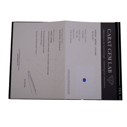 Bague 52 Bague Saphir Ceylan non chauffé 2.14ct et Diamants 58 Facettes