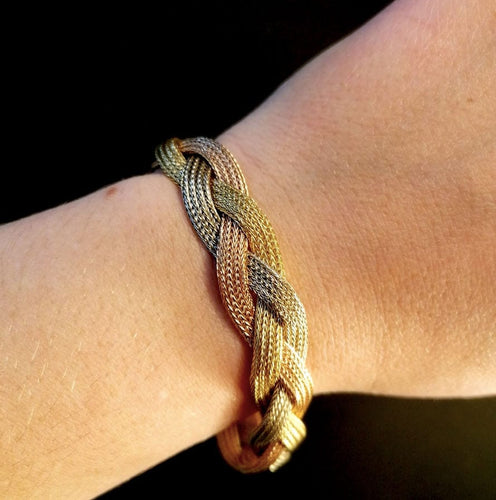 Bracelet Bracelet Vintage Tressé trois ors 58 Facettes 3595