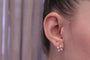 Boucles d'oreilles CHAUMET - Boucles d'Oreilles Hortensia or rose, diamants 58 Facettes 082803