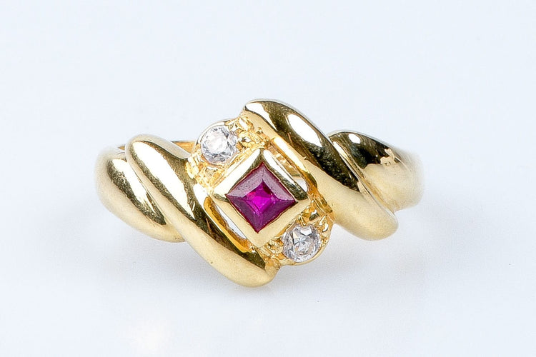 Bague 53 Bague en or massif 58 Facettes 111-215263-43